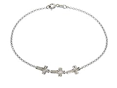 Italian Sterling Silver Cross Bracelet