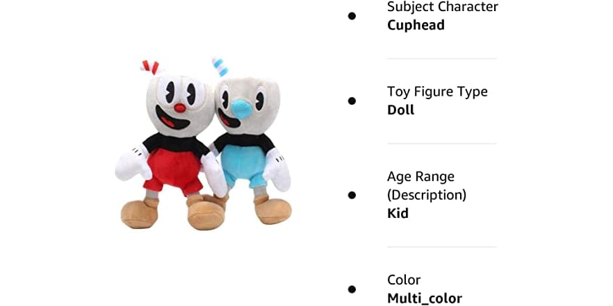 2pcs Cuphead Plush Mugman Game Doll Toy