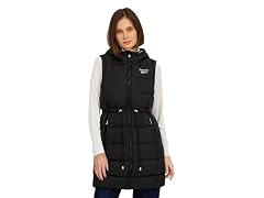 Reebok Women's (M) Womens Long Puffer Vest with Ho