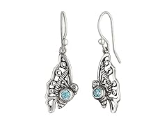 Greg Anthony Bali Genuine Blue Topaz Dangle Earrings