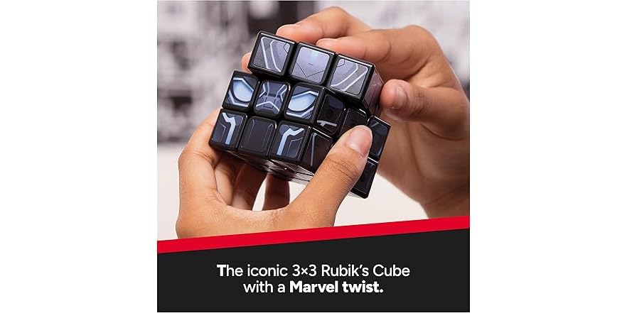 Cubo Rubik's Black Panther 3x3 - Rompicapo Da Collezione Con Base Da Esposizione, Giocattolo Tattile 8+ Anni