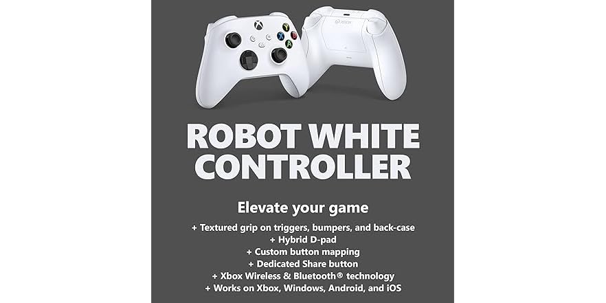 Xbox Core Wireless Gaming Controller – Robot White – Xbox Series X|S ...