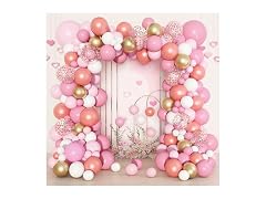 140Pcs Rose Gold Pink Balloons Garland Arch Kit