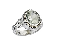 Round Green Amethyst Rope Ring