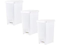 Superio Slim Step On Pedal Plastic Trash Can