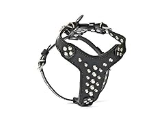 Bestia Studded Leather Harness. French Bulld