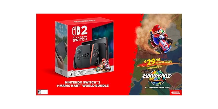 (NEW) Nintendo Switch 2 + Mario Kart World Bundle