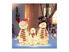 LuxenHöme 30" Lighted Snowman Family