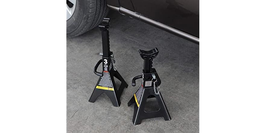 Torin Shop Equipment Double Locking Steel Jack Stands - 3 Ton Capacity