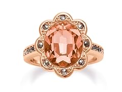 4ct Oval Shape Crystal Morganite and Marcasite Halo Ring- Pick Size