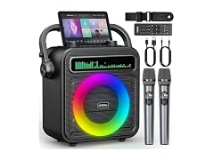 Gesnada Karaoke Machine 2 Wireless Mics