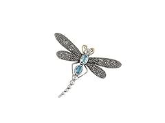 Greg Anthony Bali Genuine Gemstone Topaz Dragonfly Pendant