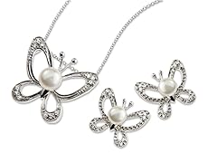 SS & Freshwater Pearl Butterfly Set