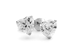 Crystal Heart Stud Earrings