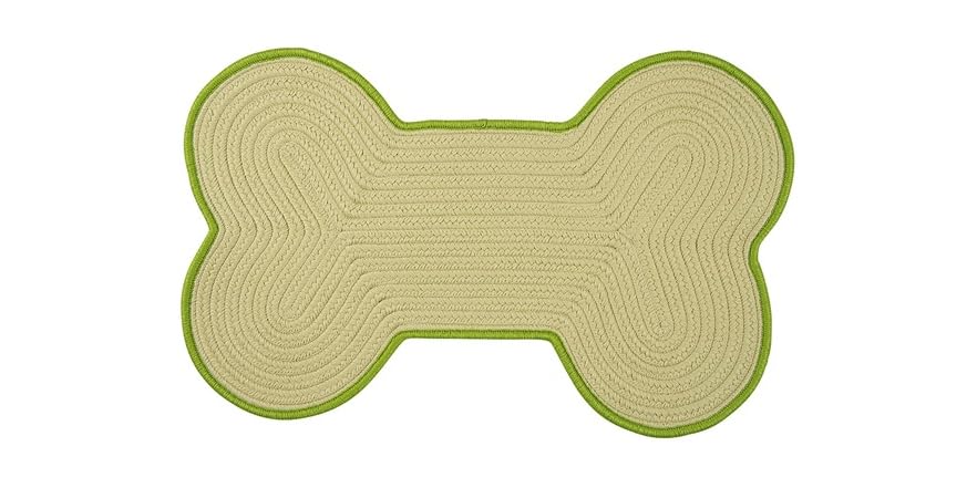 Green Dog Bone Color Edge Rug - 3 Sizes