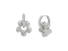 Steve Madden Women Puffy Flower Charm Earrings