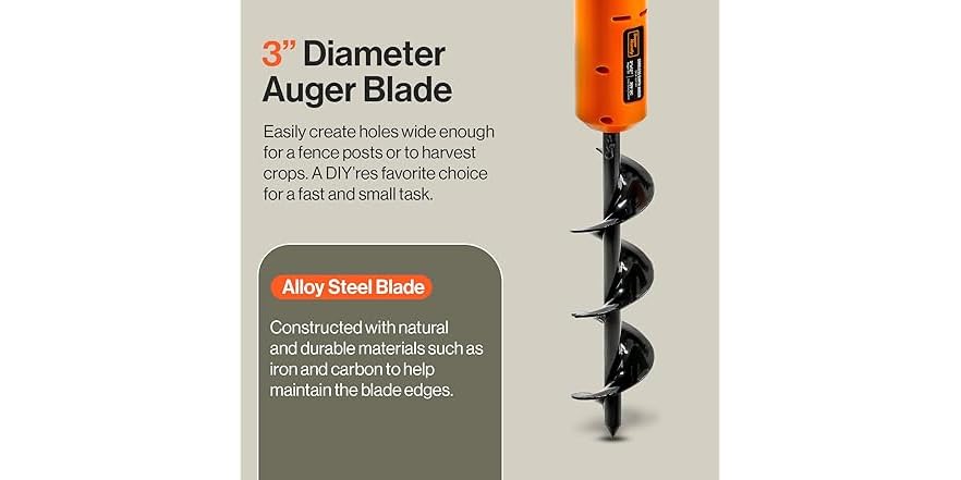 SuperHandy Earth Auger Electric Power Head w/ 12