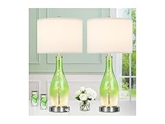 BesLowe Tall Glass Table Lamps Set of 2