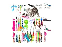 Retractable Wand Cat Toy with 9 Replaceable Heads