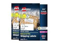 Avery Waterproof Labels with Ultrahold Adhesive, 2" x 4", Laser, 2PK