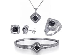 Black And White Diamond 4pc Set, 0.25ct