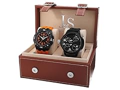 Joshua & Sons Minute Track; Multifunction Silicone Strap Watch Set