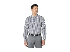 Mens Wrinkle Resistant White Gingham (XS)