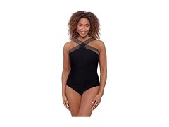 Aqua Green Women (XL) Full Coverage Trim Swimsuit