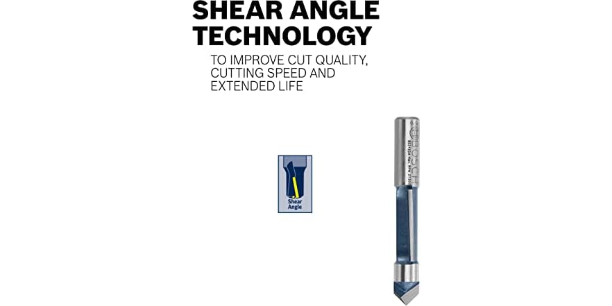 BOSCH Carbide Tipped Chair Mat Edge Bit - 3/32" X 15/32" Professional Router Bit For Plastic & Wood