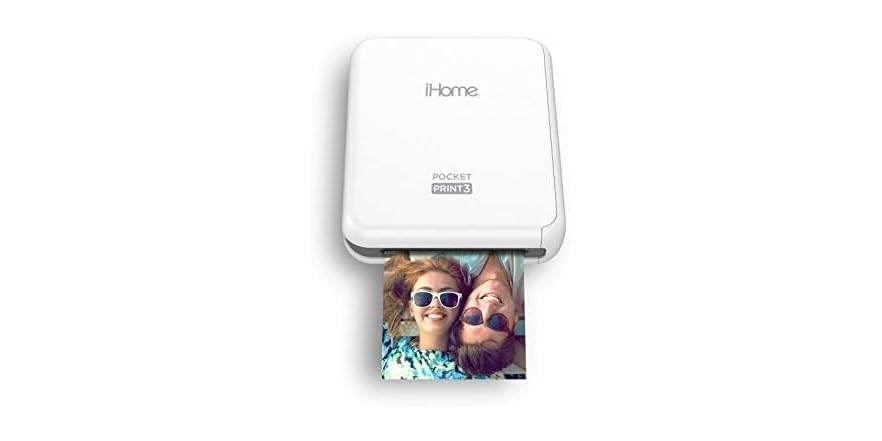 IHome IHCP33-W QUIKPIX3 Square 2-in-1 Instant Print Camera, 3-Inch X 3-Inch Prints