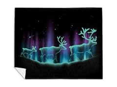 Reindeer Aurora Mink Fleece Blanket