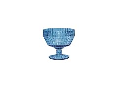 Fortessa Archie Glass, 10 Ounce Footed Dessert Bowl (Set of 6), Cornflower Blue