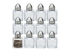 Fun Express 1 3/4" 0.5 oz. Mini Salt & Pepper Glass Shakers - 12 Pieces
