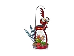 Alpine Corp Solar Rooster LED16in Red