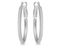 Sterling Silver Diamond Cut Hoops