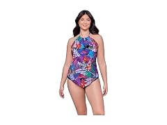 Aqua Green Women (M) Halter Neck Tankini