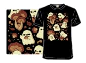 Cute Ghosts with Autumn Mushrooms