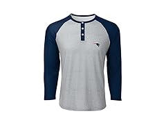Patriots Men's Henley Grey (XL) 