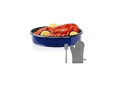 Round Roasting Pan Set, Enamel 10 Inch