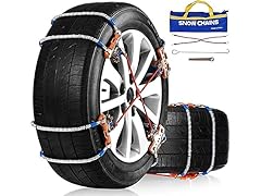 8 Pack Tire Snow Chains for Cars- 205-265mm
