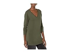 AE Womens Lt VNeck Tunic Sweater LS Ribbed