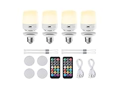 Minetom E26 Rechargeable Light Bulbs 4 Pack