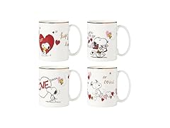 Lenox 897219 Snoopy Valentines Day Mugs, Set of 4