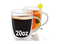 Double Wall Glass Coffee Mugs 2-Pack