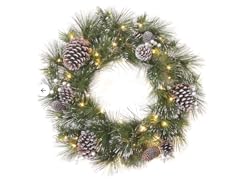 24" Whitter Pine Wreath 50 LED