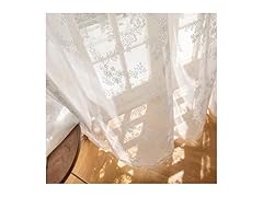 LANTIME White Lace Sheer Curtains