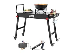 NUUK Outdoor Foldable BBQ Grill Cart Table - Black
