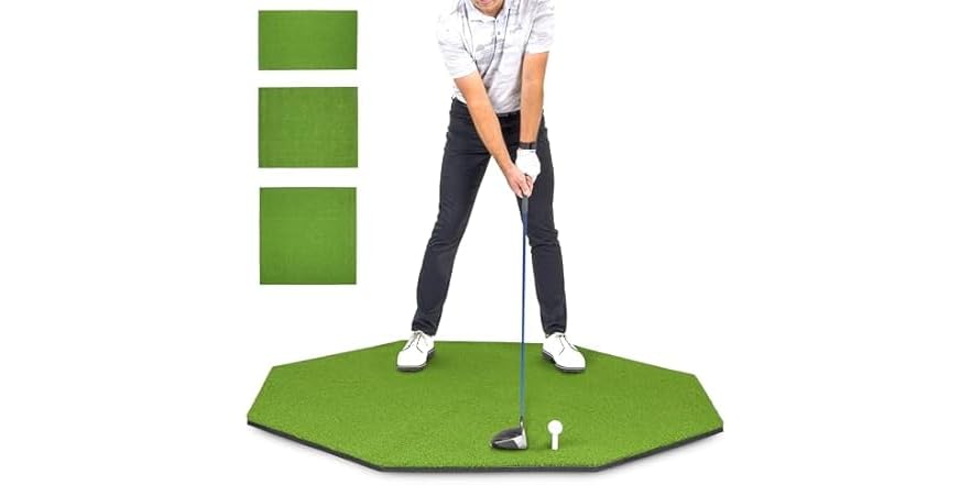 GoSports Golf Hitting Mat PRO 5x5 ft Octagon
