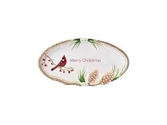 Fitz and Floyd Poinsettia Holiday Merry Christmas Serving Platter