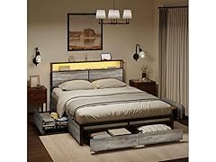 HAUSOURCE LED Bed Frame Queen Size